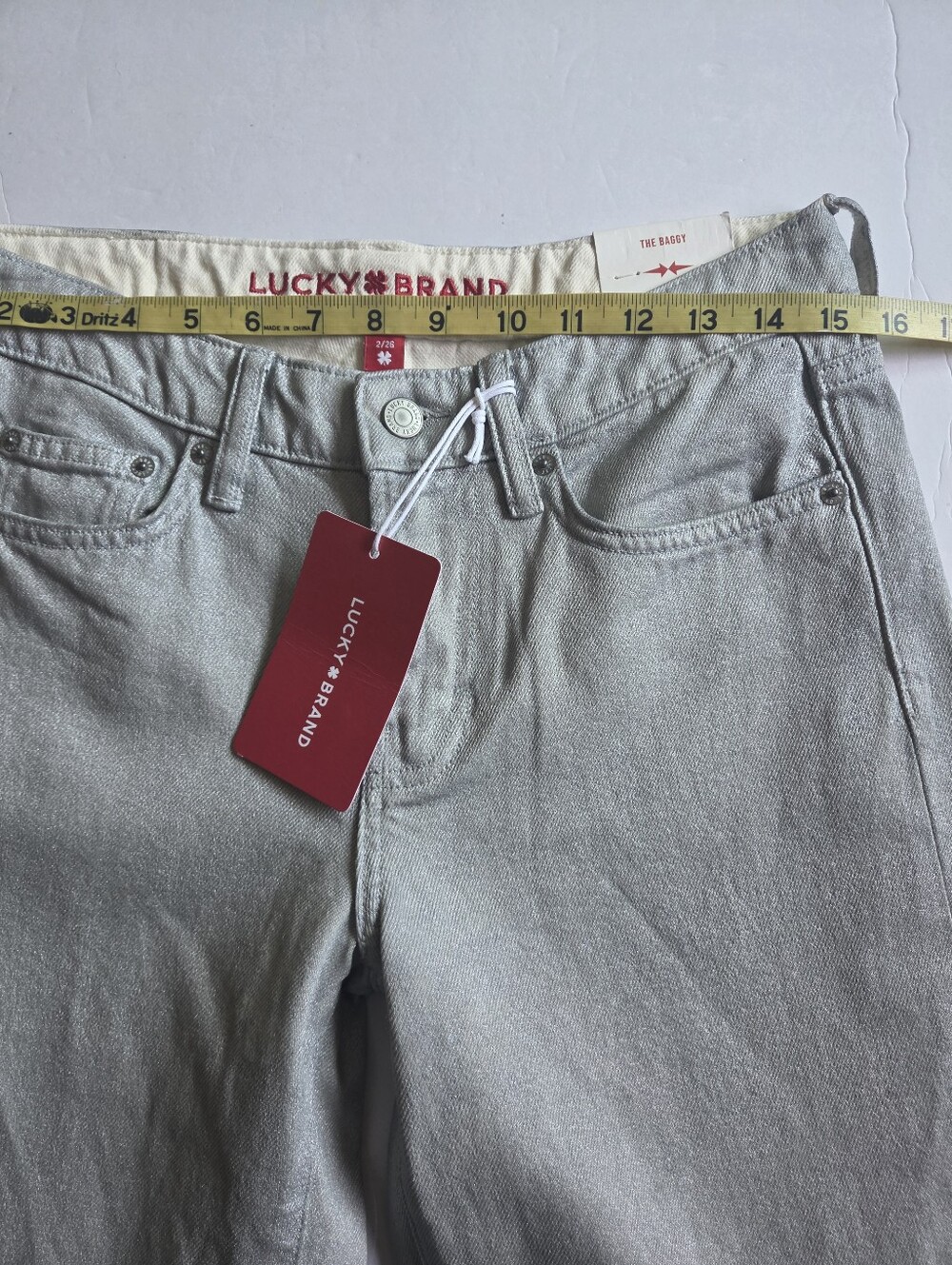 Lucky Brand Metallic Shimmer The Baggy Jeans - Picture 4 of 10